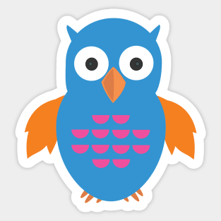 Blue & Orange Owl Sticker